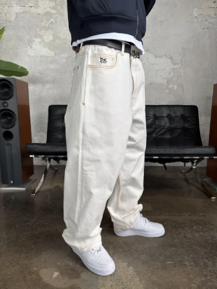 Pepe Studio Jean en Denim Brut Ivoire (2)