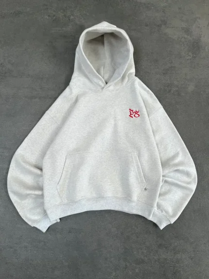 Pepe Studio Sweat à Capuche Boxy Gris Clair (4)